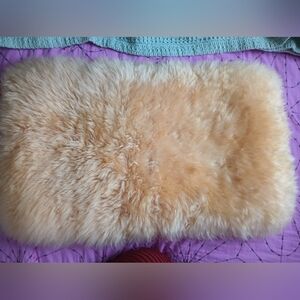 Luxurious Tan Sheepskin Pillow Cover